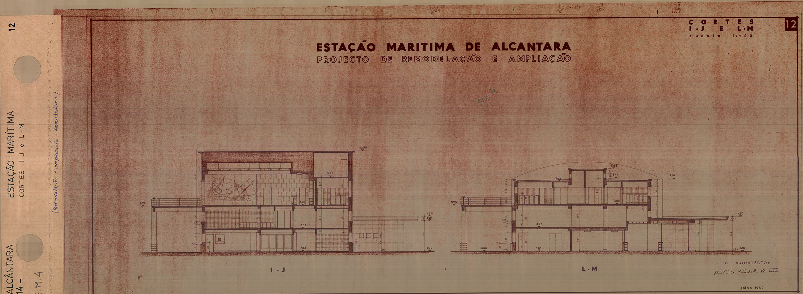 Projeto Porfírio Pardal Monteiro. Estação Marítima de Alcântara. Prolongamento da Galeria. Arquivo do Porto de Lisboa.